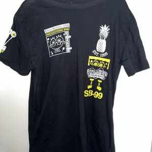 Nickelodeon Black and Yellow SpongeBob Short Sleeve Tee